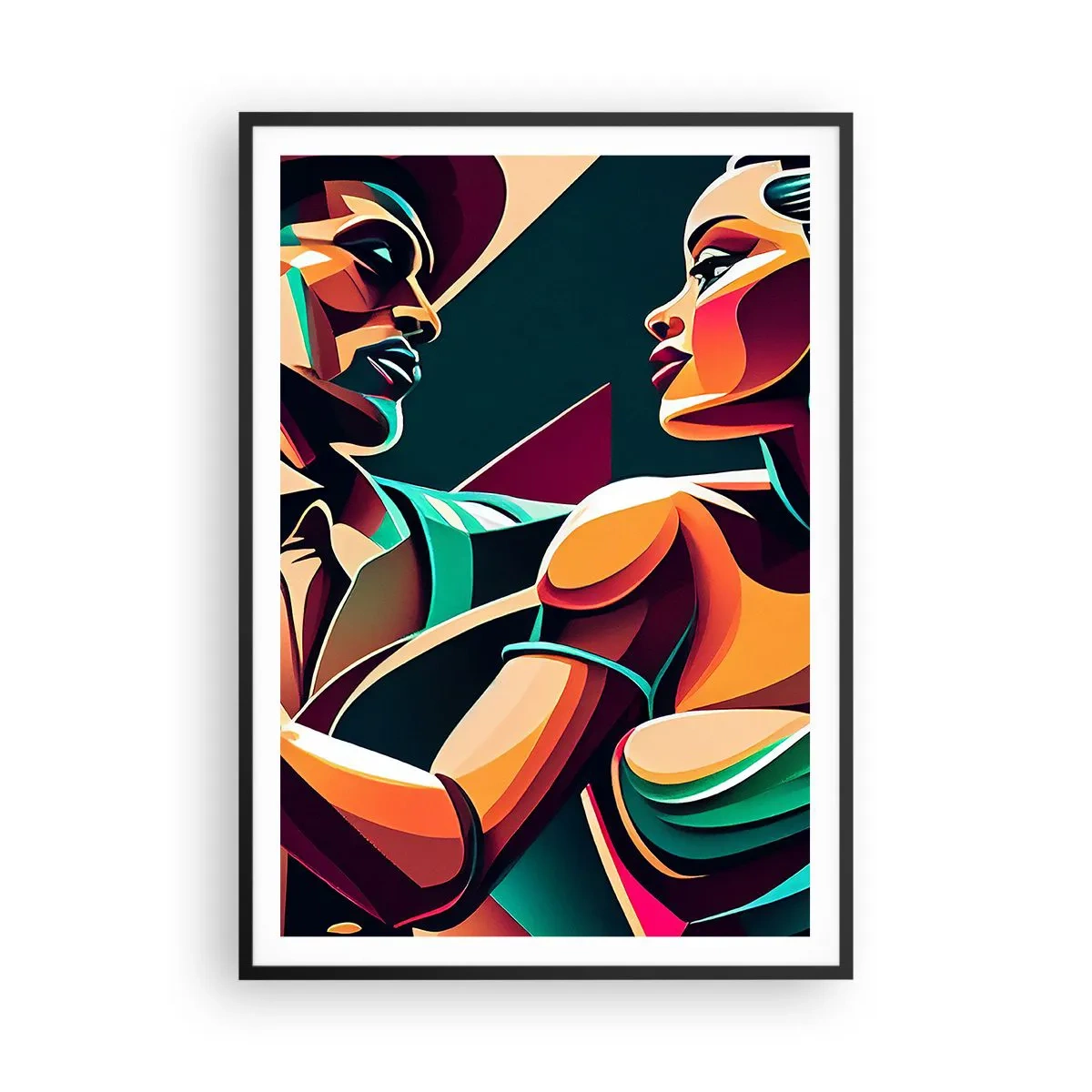 Póster en marco negro - Al ritmo del corazón - 70x100 cm