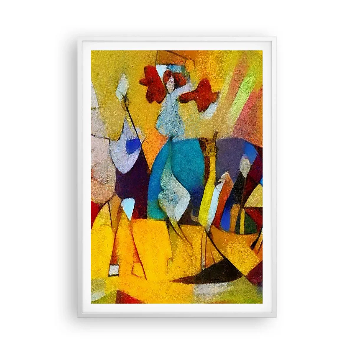 Póster en marco blanco - Sol - vida - alegría - 70x100 cm