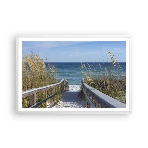 Póster en marco blanco - En el sol, en el viento - 91x61 cm