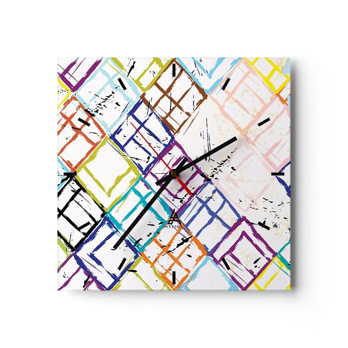 Reloj de pared - Reloj de vidrio - Habitáculos en alquiler - 40x40 cm