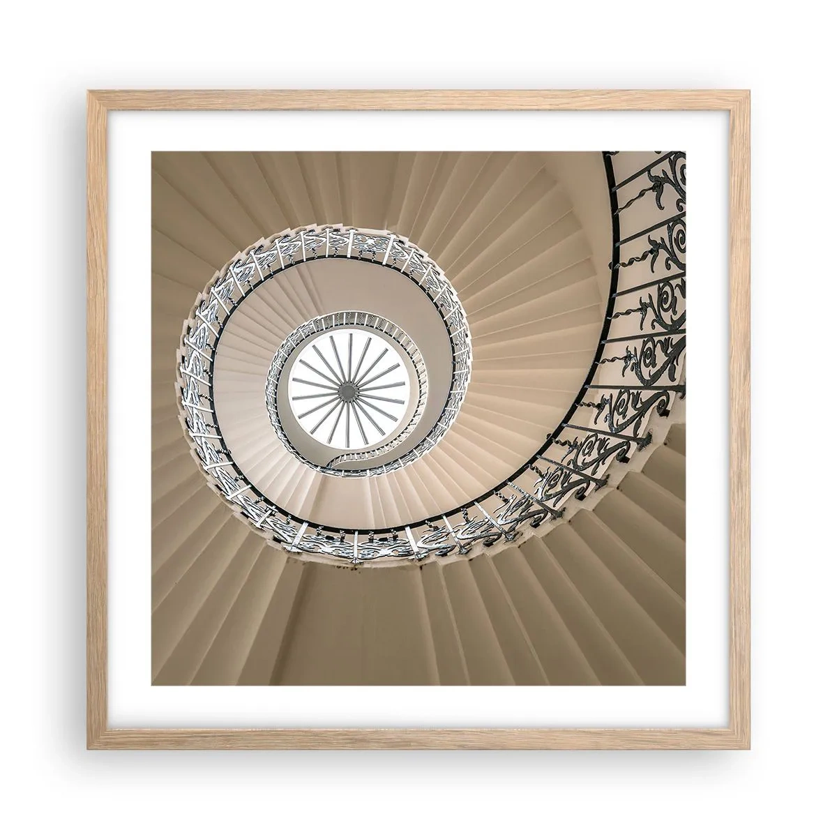 Póster en marco roble claro - En el interior de una concha - 50x50 cm