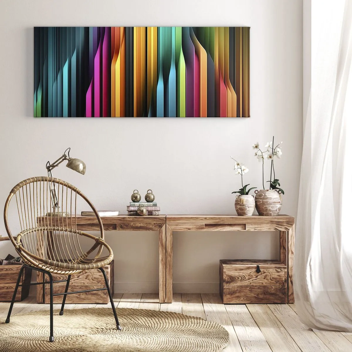 Cuadro sobre lienzo - Impresión de Imagen - Órgano luminoso - 90x30 cm