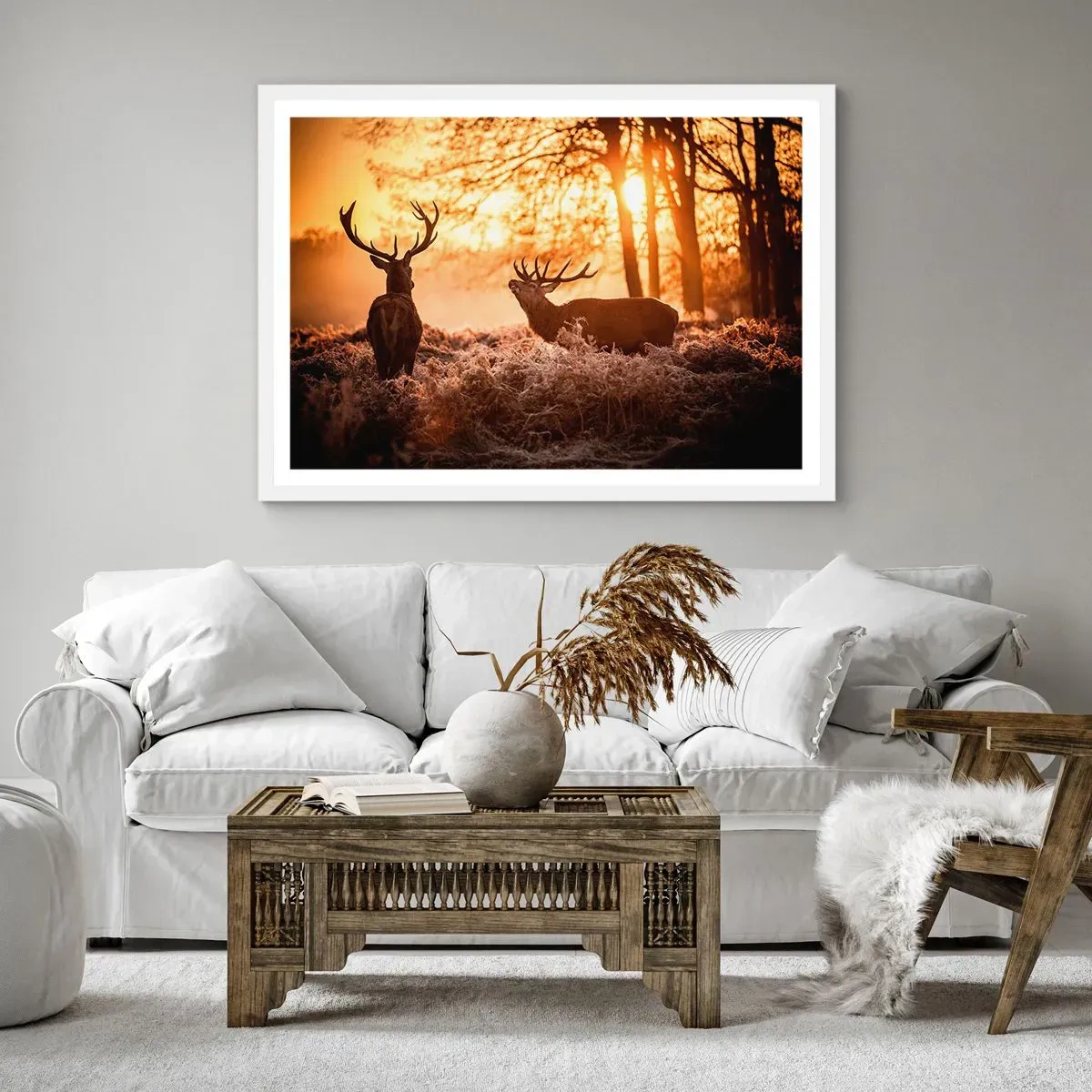 Póster en marco blanco - El sueño de un cazador - 40x30 cm