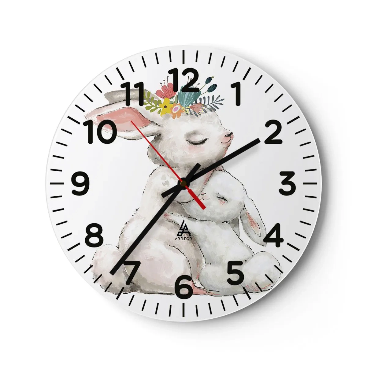 Reloj de pared - Reloj de vidrio - En ningún lugar mejor que con mamá - 40x40 cm