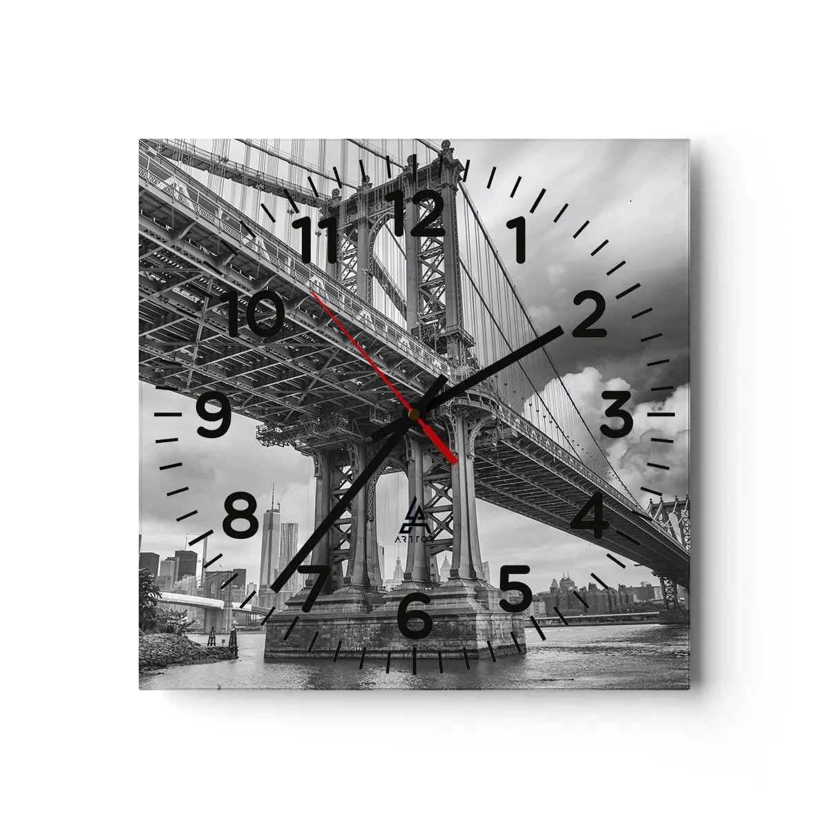Reloj de pared - Reloj de vidrio - Al corazón de la ciudad - 40x40 cm