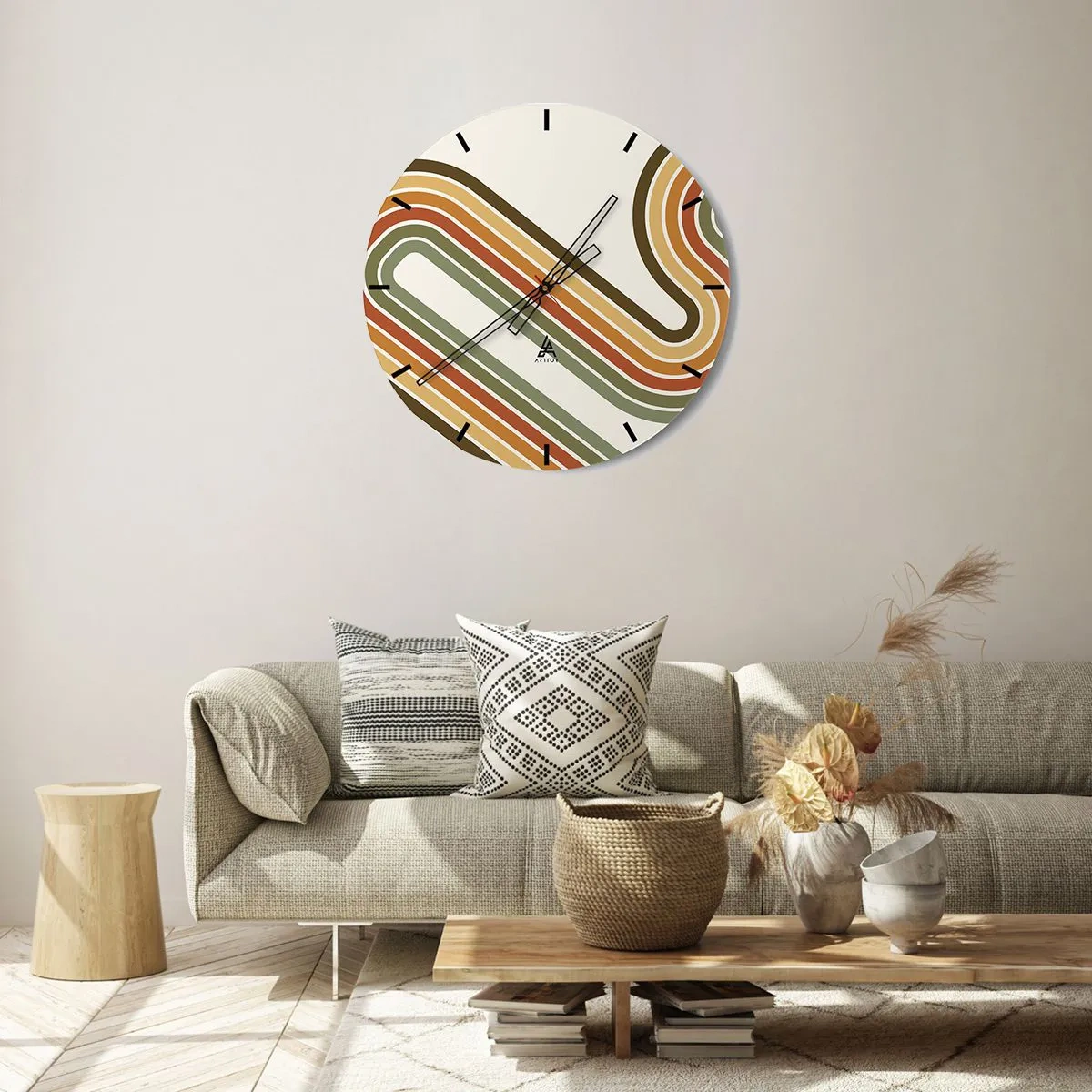 Reloj de pared - Reloj de vidrio - Zigzagueando hasta su destino - 30x30 cm