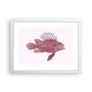 Póster en marco blanco - Un habitante de aguas exóticas - 40x30 cm