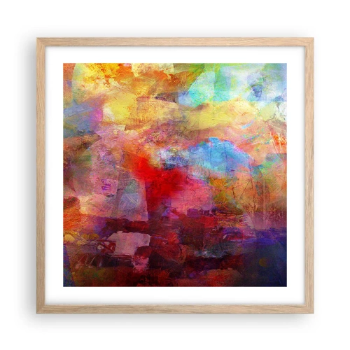 Póster en marco roble claro - Mira dentro del arco iris - 50x50 cm