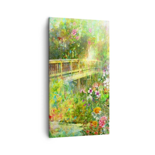 Cuadro sobre lienzo - Impresión de Imagen - Un puente de suspiros de primavera - 45x80 cm