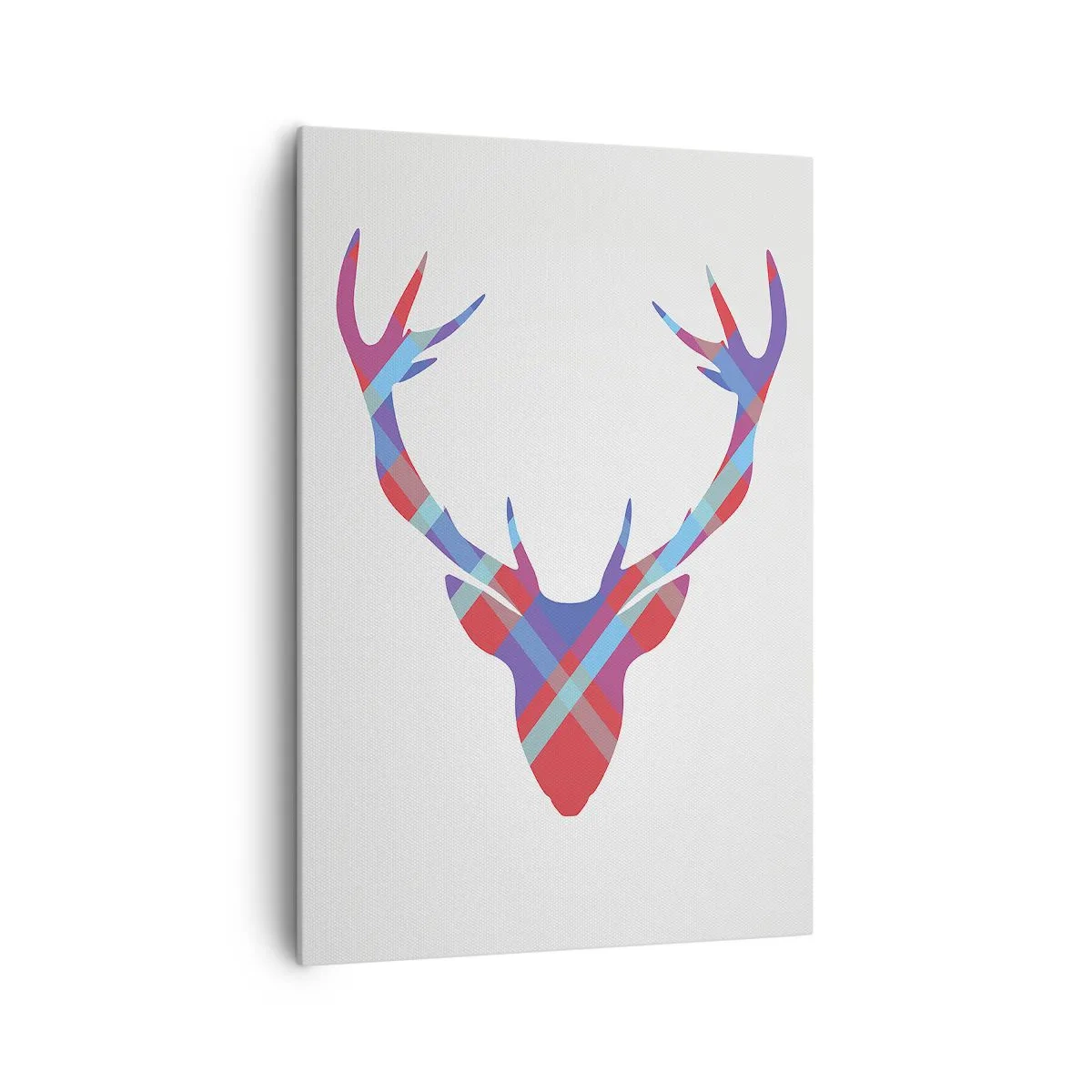Cuadro sobre lienzo - Impresión de Imagen - Imagen geométrica de un ciervo sobre un fondo claro. - 70x100cm - Un ciervo escocés - Decoración de pared moderna para salón y dormitorio ARTTOR