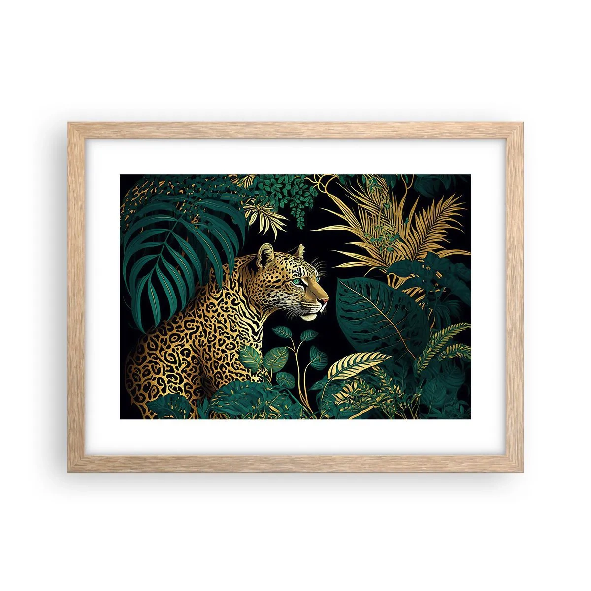 Póster en marco roble claro - El anfitrión en la jungla - 40x30 cm