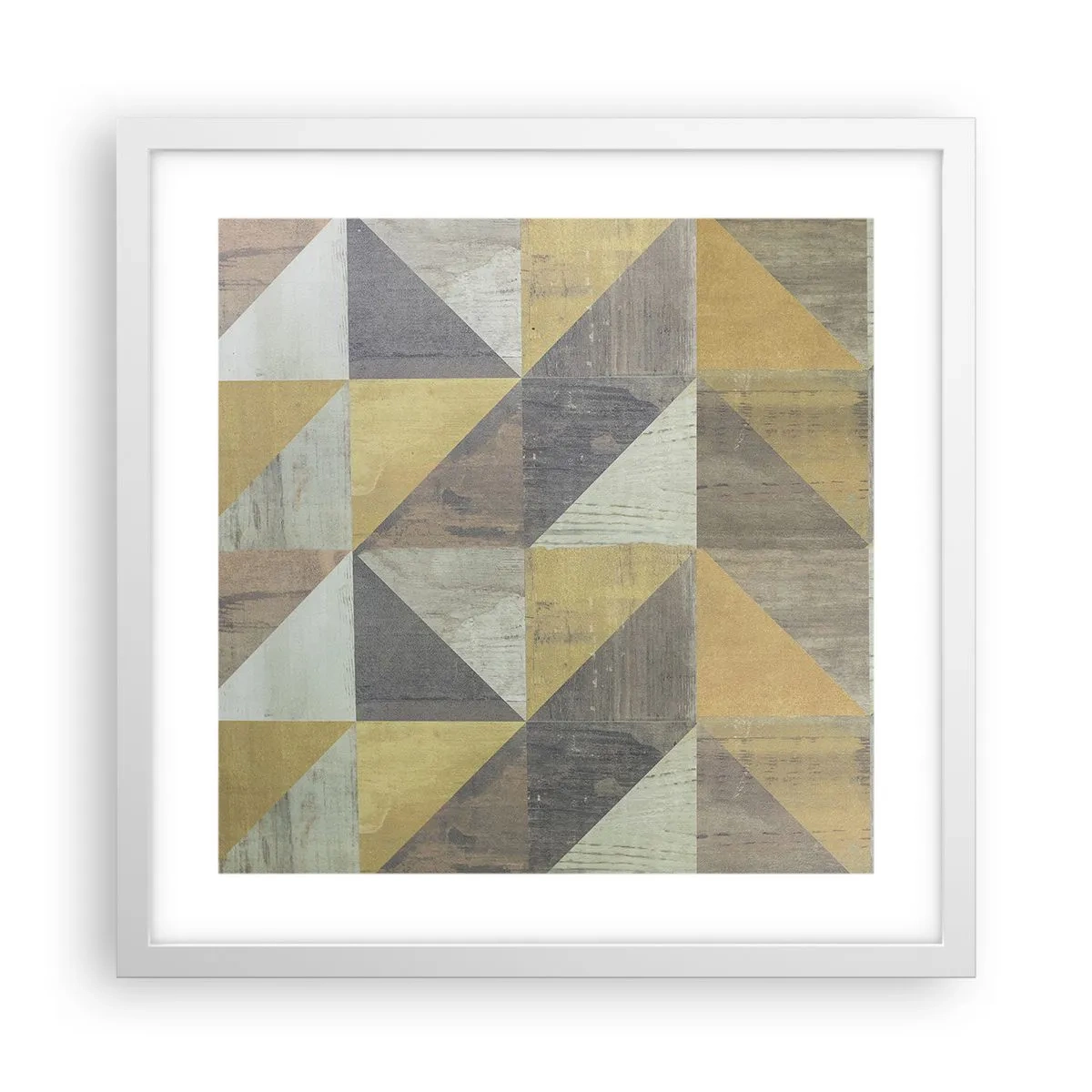 Póster en marco blanco - El arte de los triángulos - 40x40 cm