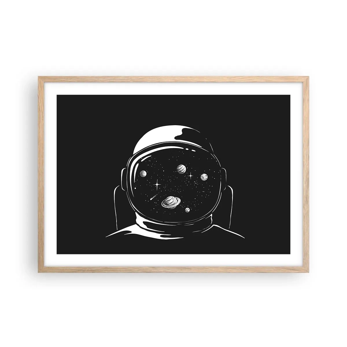 Póster en marco roble claro - Bonita vista - 70x50 cm