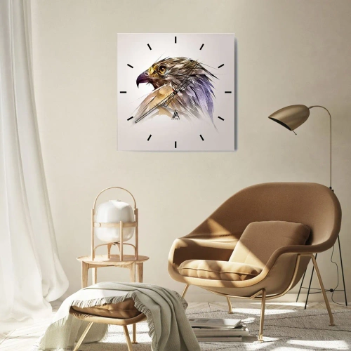 Reloj de pared - Reloj de vidrio - Retrato de un guerrero - 40x40 cm