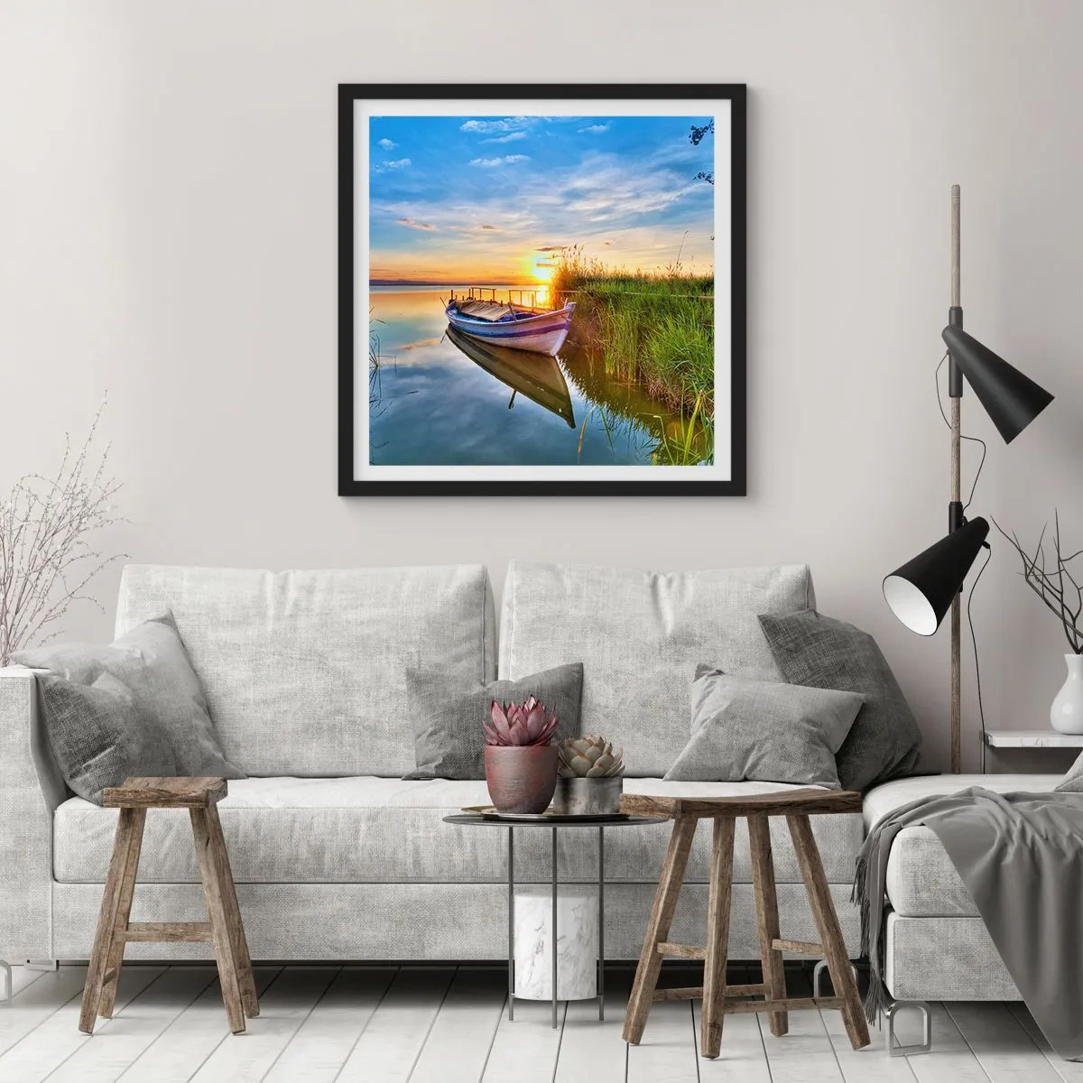 Póster en marco negro - Sueños cumplidos - 30x30 cm