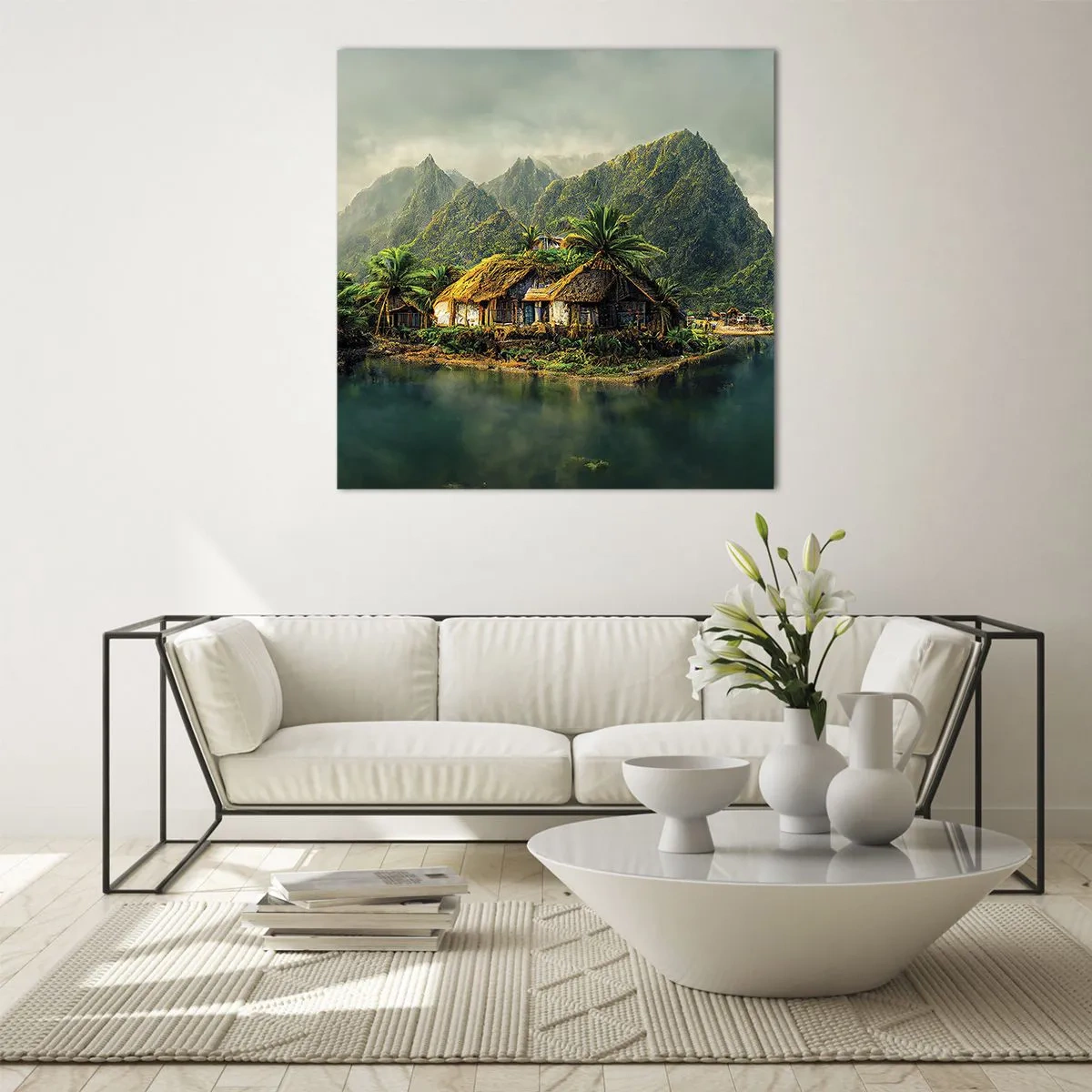 Cuadro sobre vidrio - Impresiones sobre Vidrio - Paraíso tropical - 40x40 cm