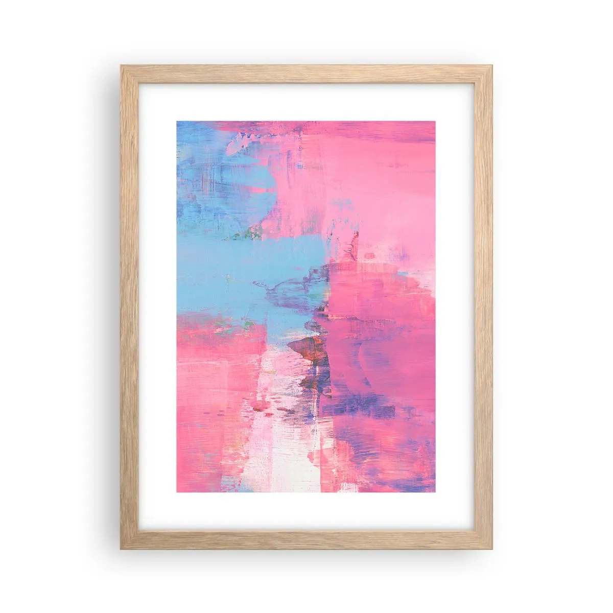 Póster en marco roble claro - Rosa, azul y una pizca de luz - 30x40 cm