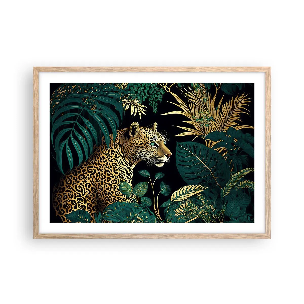 Póster en marco roble claro - El anfitrión en la jungla - 70x50 cm