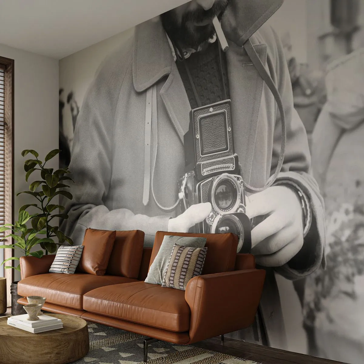 Fotomural Autadhesivo Deluxe Sticker - En estilo retro - Cámara, Vintage, Cámara - 250x175 cm