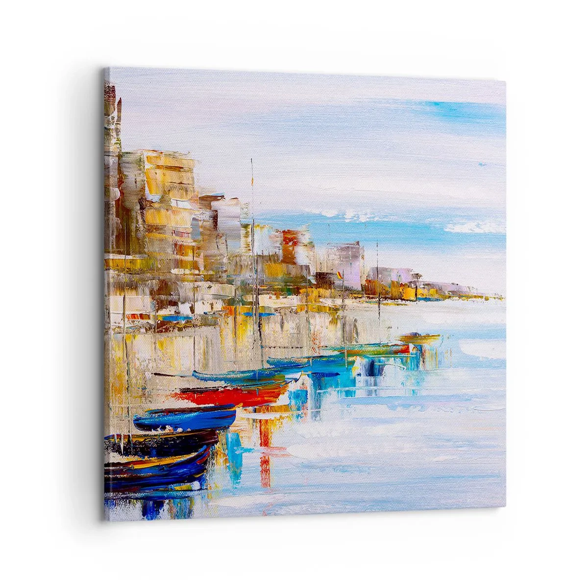Cuadro sobre lienzo - Impresión de Imagen - Puerto urbano multicolor - 60x60 cm