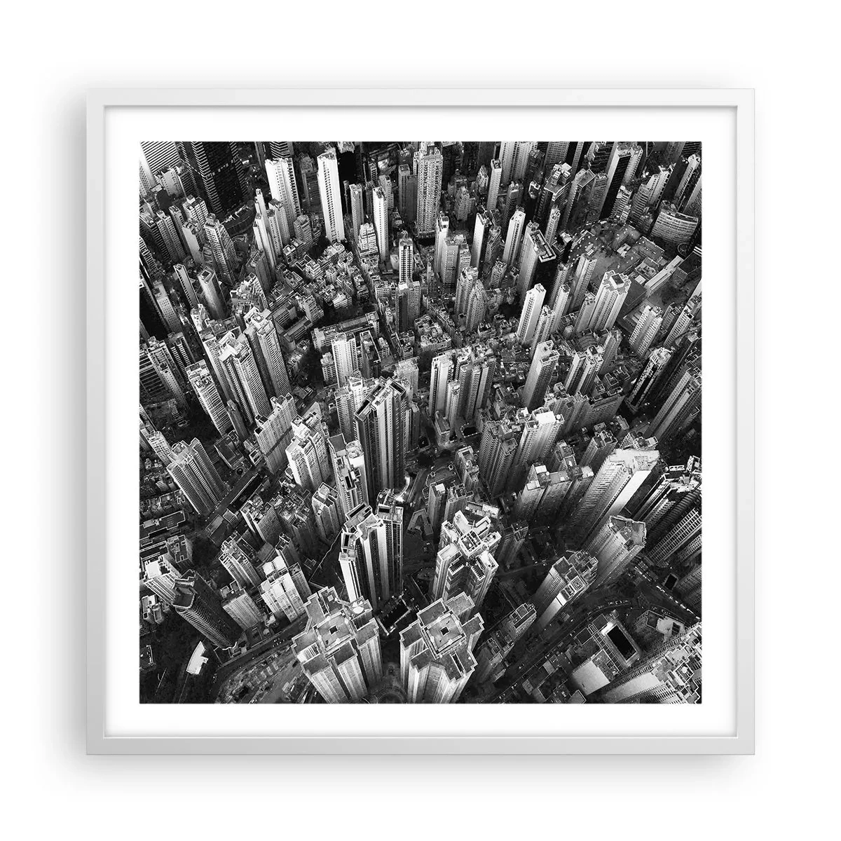 Póster en marco blanco - Cada vez más alto - 60x60 cm