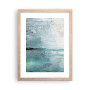 Póster en marco roble claro - Horizontalmente sobre el azul - 30x40 cm