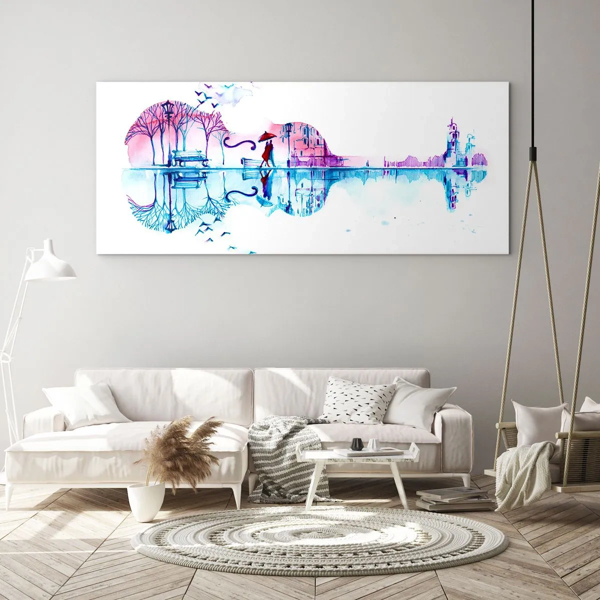 Cuadro sobre vidrio - Impresiones sobre Vidrio - Te traeré cánticos de lluvia - 100x40 cm