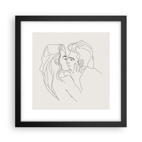 Póster en marco negro - Unión y sentimiento - 30x30 cm