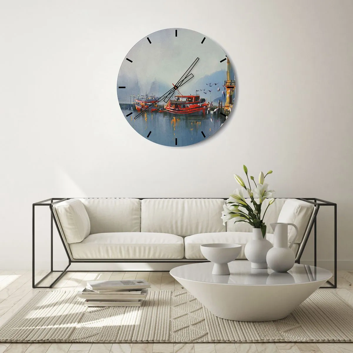 Reloj de pared - Reloj de vidrio - En el fin del mundo - 40x40 cm