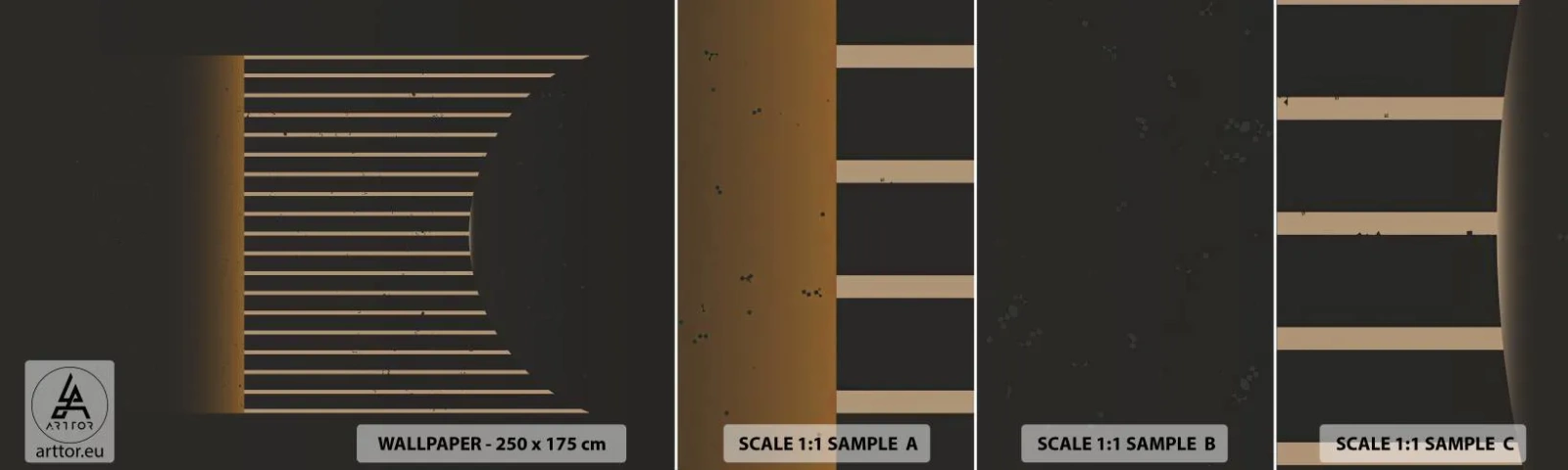 Muestra De Fotomural Standard Eco - Explorar la oscuridad - Abstracción, Pedazo, Arte lineal - 100x30 cm