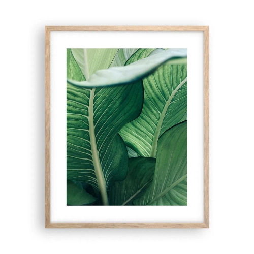 Póster en marco roble claro - Vida intensamente verde - 40x50 cm