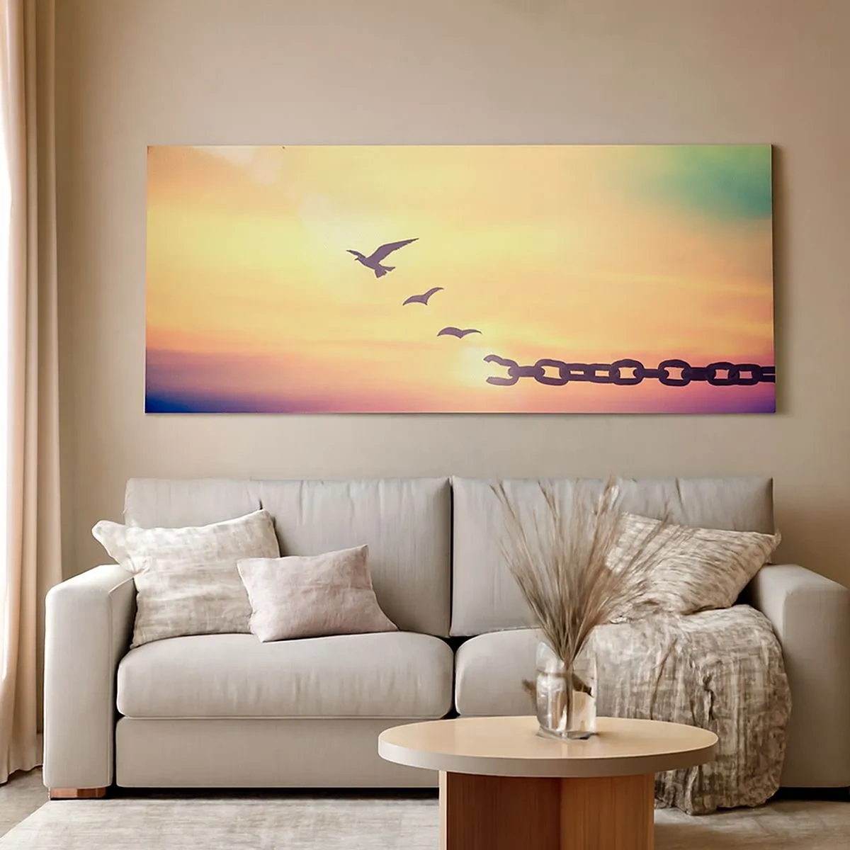 Cuadro sobre lienzo - Impresión de Imagen - Victoria de la libertad - 100x40 cm