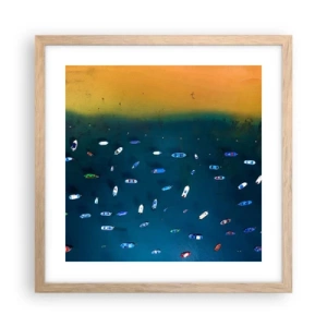 Póster en marco roble claro - Un juego de vacaciones - 40x40 cm