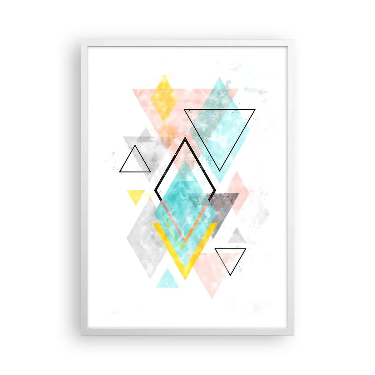 Póster en marco blanco - Un juego geométrico - 50x70 cm