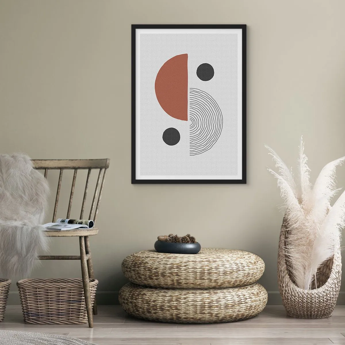 Póster en marco negro - La perfección del círculo - 40x50 cm