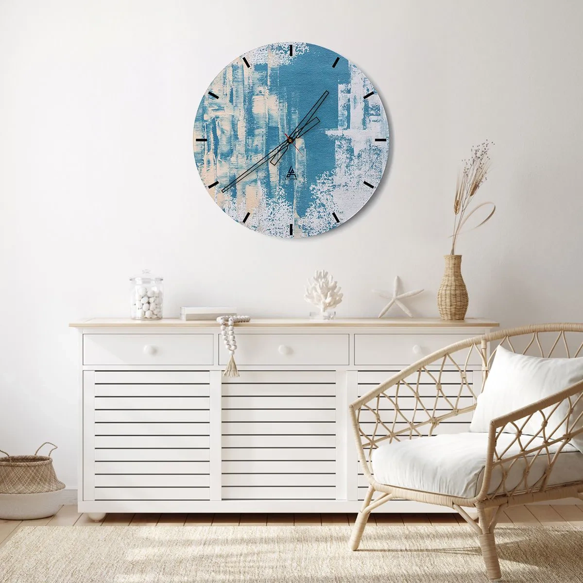 Reloj de pared - Reloj de vidrio - A través de un carámbano - 30x30 cm