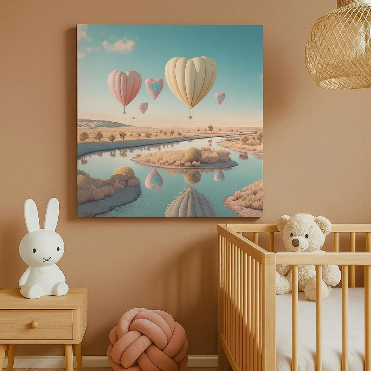 Cuadro sobre lienzo - Impresión de Imagen - El amor te hace volar - 30x30 cm