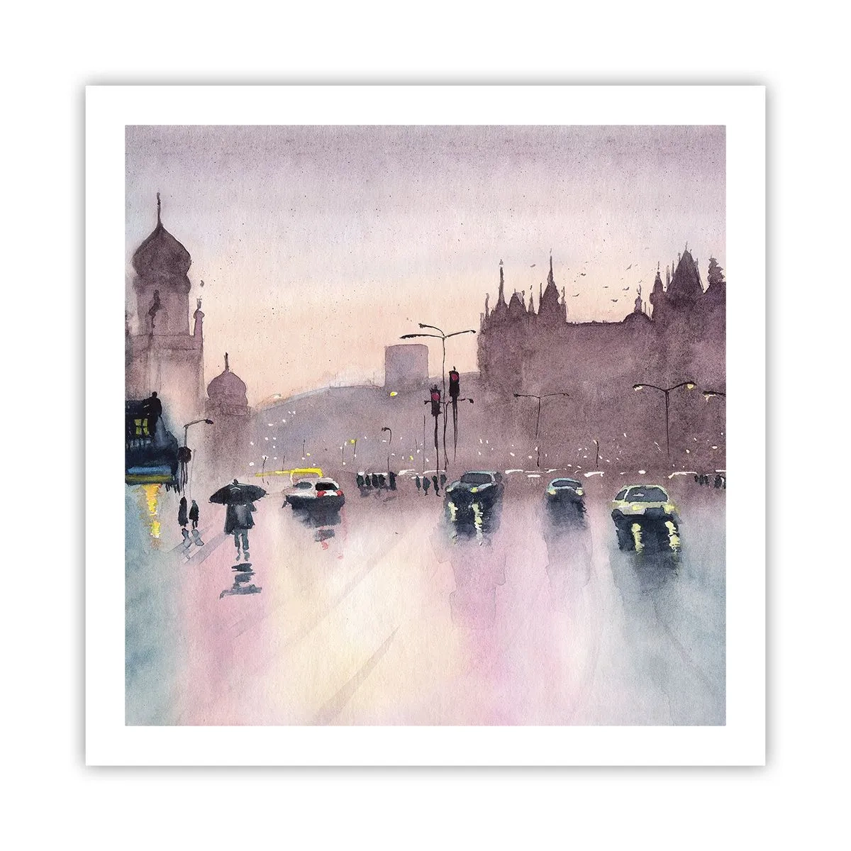 Póster - En una niebla lluviosa - 60x60 cm