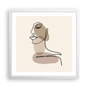 Póster en marco blanco - Escucharse a sí misma - 50x50 cm
