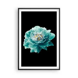 Póster en marco negro - Pétalos azules y dorados - 61x91 cm