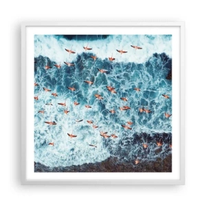 Póster en marco blanco - Un desfile marítimo - 60x60 cm
