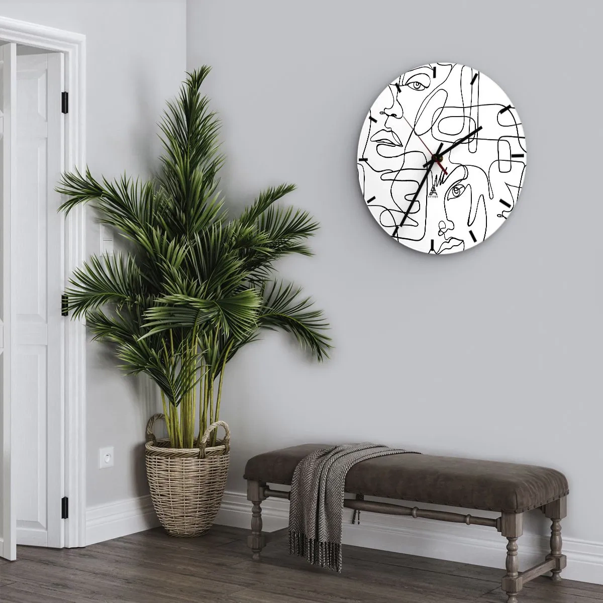 Reloj de pared - Reloj de vidrio - Entre emociones enredadas - 40x40 cm