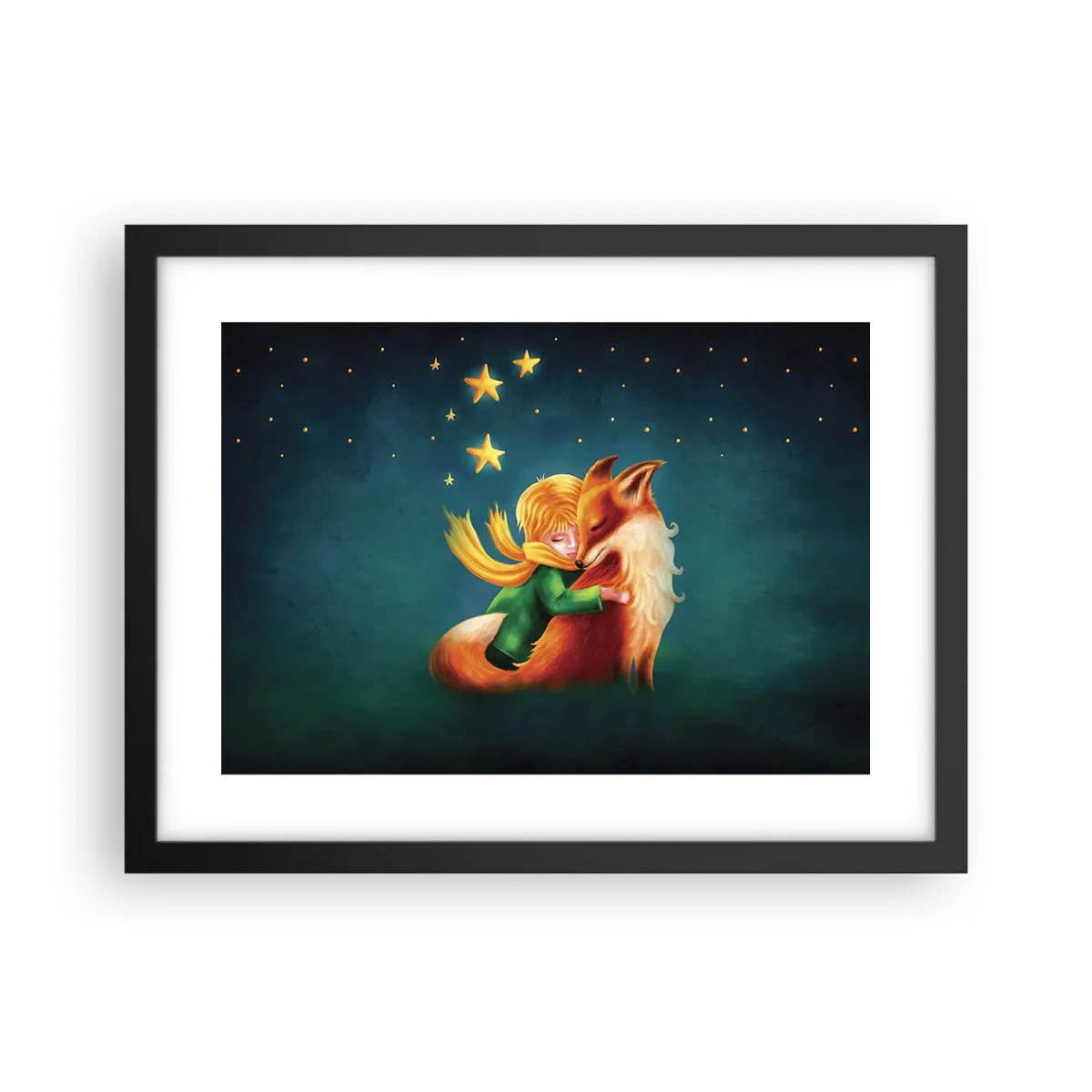 Póster en marco negro - El Principito - 40x30 cm