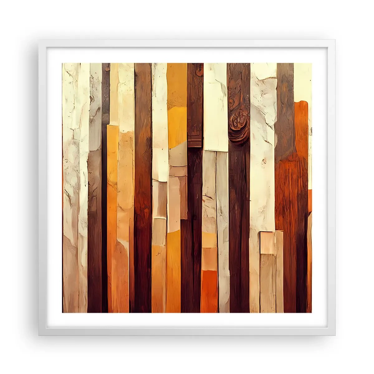 Póster en marco blanco - Himno de los árboles del bosque - 60x60 cm