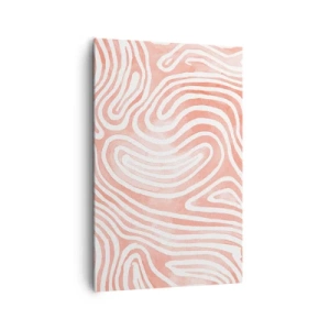 Cuadro sobre lienzo - Impresión de Imagen - Patrón abstracto en tonos rosa y blanco. - 80x120cm - En un laberinto de coral - Decoración de pared moderna para salón y dormitorio ARTTOR