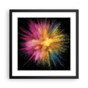 Póster en marco negro - El nacimiento de los colores - 40x40 cm