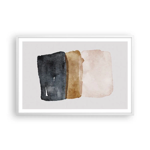 Póster en marco blanco - Una composición de colores tierra - 91x61 cm
