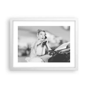 Póster en marco blanco - ¿Diga?, estamos en los años 50. - 40x30 cm