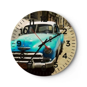 Reloj de pared - Reloj de vidrio - ¡Viva Cuba! - 30x30 cm