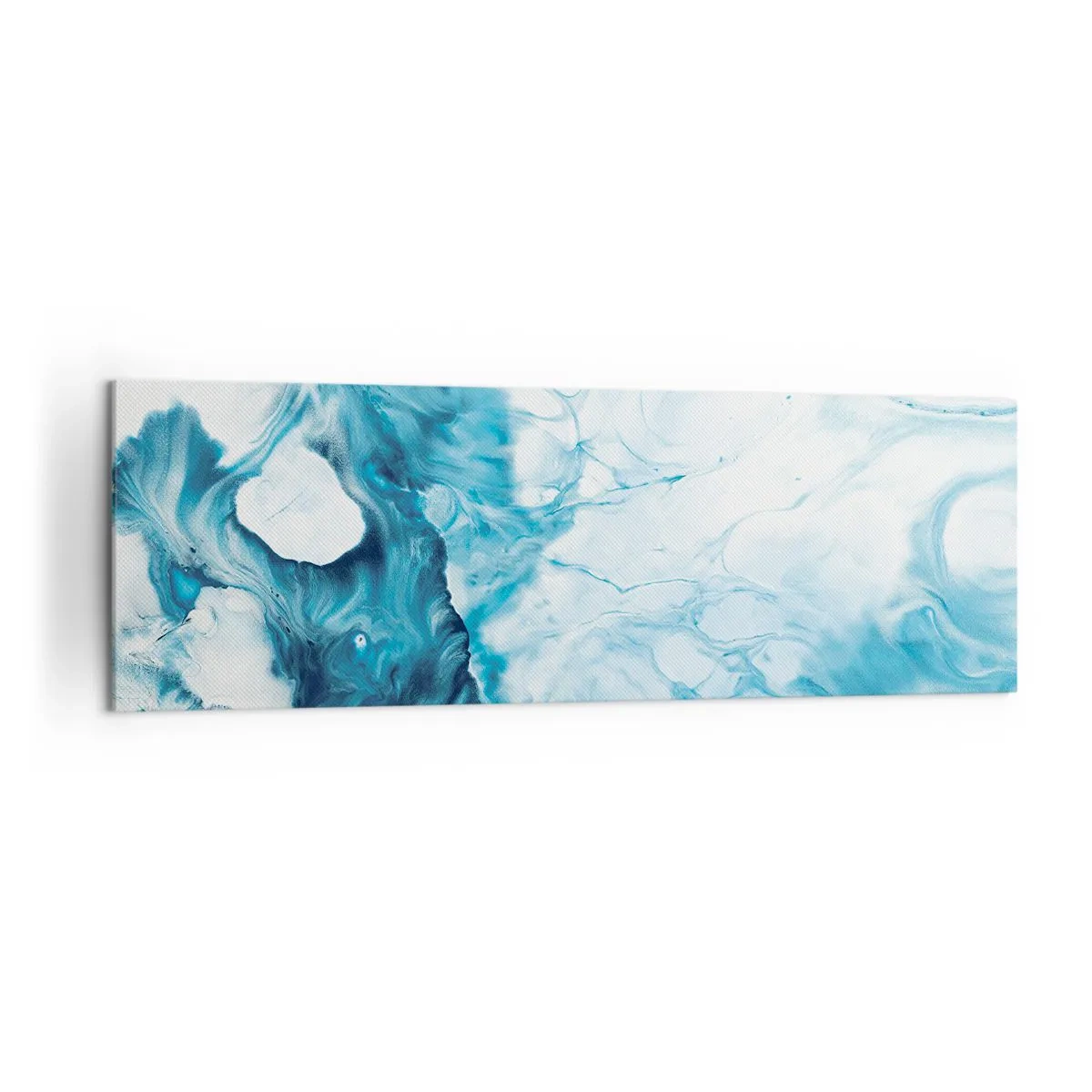 Cuadro sobre lienzo - Impresión de Imagen - Patrón abstracto en tonos azules - 160x50cm - Un concierto azul - Decoración de pared moderna para salón y dormitorio ARTTOR